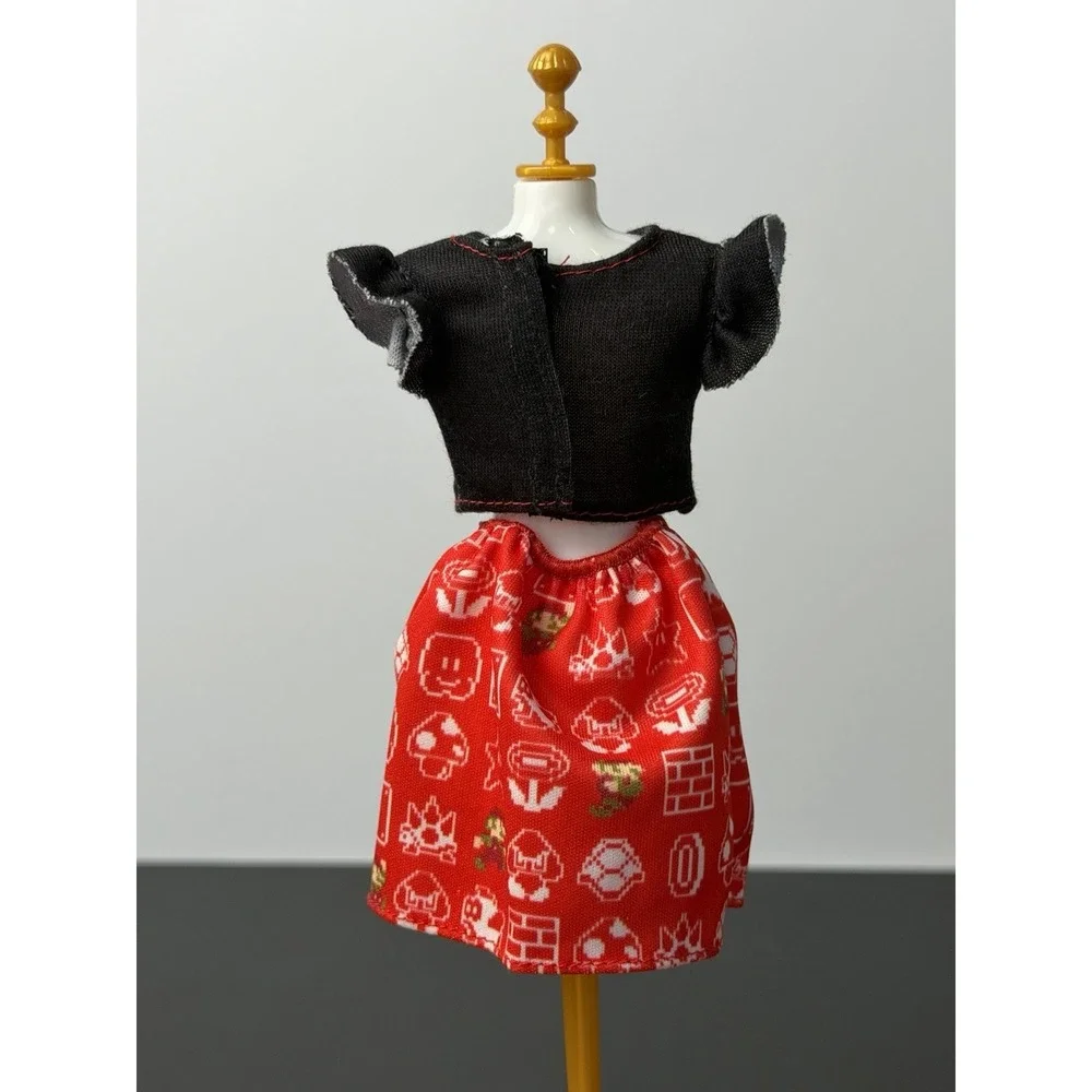 Barbie Super Mario Bros Characters Deluxe Fashion Shirt And Skirt Set